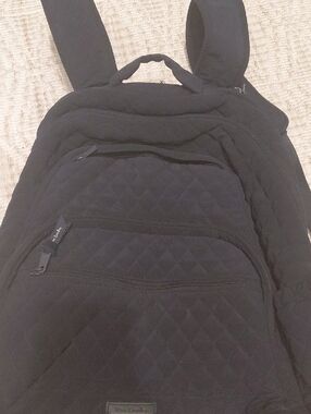 Vera Bradley Black Quilted Daypack Backpack